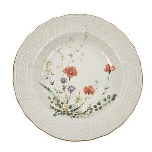 Mikasa Margaux Large Rim Soup Bowl Floral Embossed Basketweave Vintage Japan